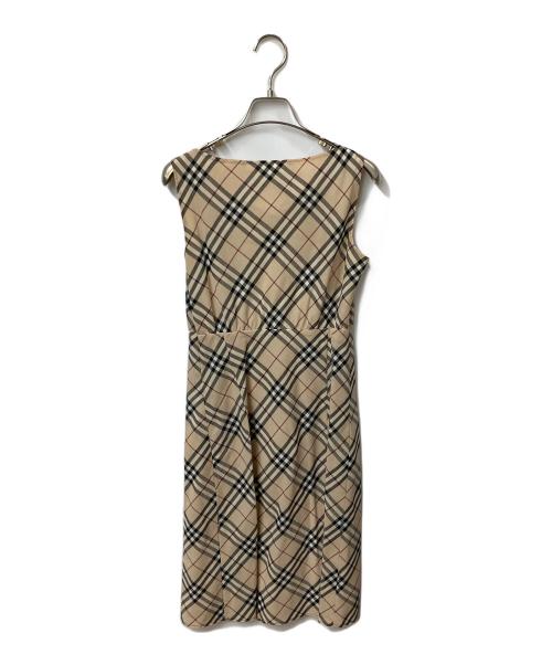 BURBERRY BLUE LABEL（バーバリー ブルー レーベル）BURBERRY BLUE LABEL (バーバリーロンドンブルーレーベル) ノースリーブ・キャミソールワンピース　ノバチェック ベージュ サイズ:38の古着・服飾アイテム