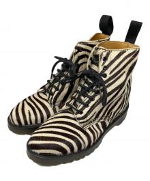 Dr.Martens（ドクターマーチン）の古着「8ホールブーツ　ゼブラ柄」｜ホワイト