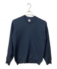 COLE HAAN×MEN'S BIGI（コールハーン×メンズビギ）の古着「別注ブリスタージャガードハイゲージニッ」｜ネイビー