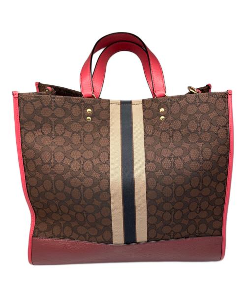 COACH（コーチ）COACH (コーチ) デンプシートートバッグ ブラウン×ピンク ブラウン×ピンクの古着・服飾アイテム