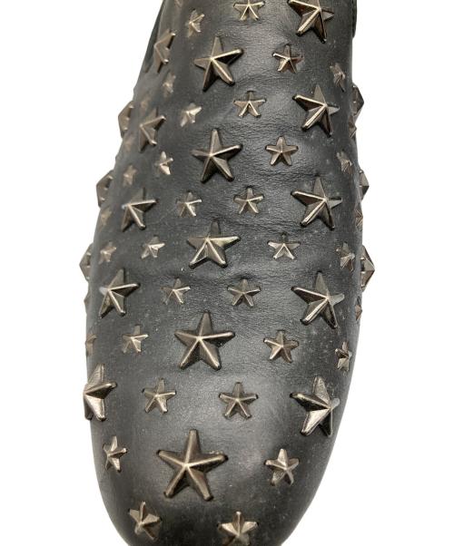 JIMMY CHOO（ジミーチュウ）JIMMY CHOO (ジミーチュウ) スタースタッズ フラットシューズ ブラック サイズ:43の古着・服飾アイテム
