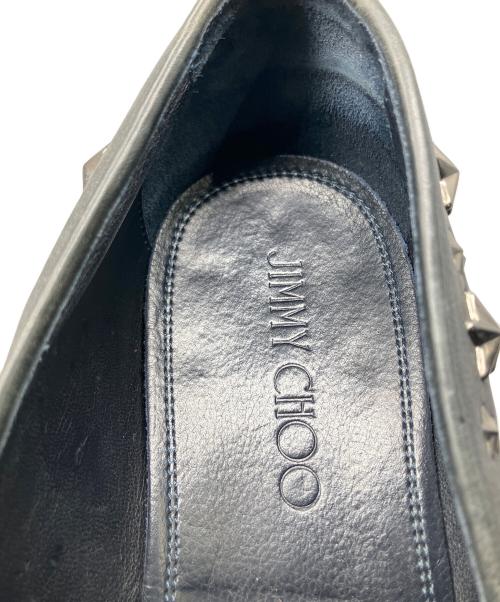 JIMMY CHOO（ジミーチュウ）JIMMY CHOO (ジミーチュウ) スタースタッズ フラットシューズ ブラック サイズ:43の古着・服飾アイテム