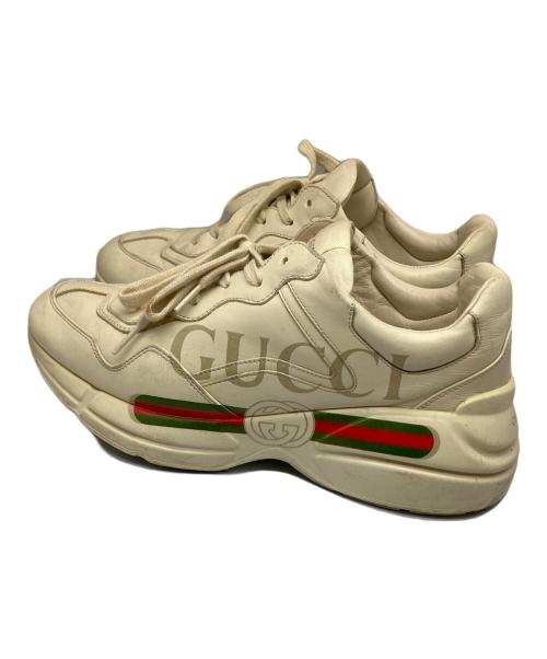 GUCCI（グッチ）GUCCI (グッチ) グッチ ロゴ レザー スニーカー ホワイト サイズ:26.5の古着・服飾アイテム
