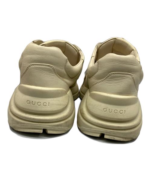 GUCCI（グッチ）GUCCI (グッチ) グッチ ロゴ レザー スニーカー ホワイト サイズ:26.5の古着・服飾アイテム