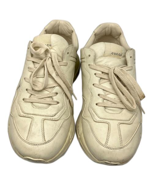 GUCCI（グッチ）GUCCI (グッチ) グッチ ロゴ レザー スニーカー ホワイト サイズ:26.5の古着・服飾アイテム