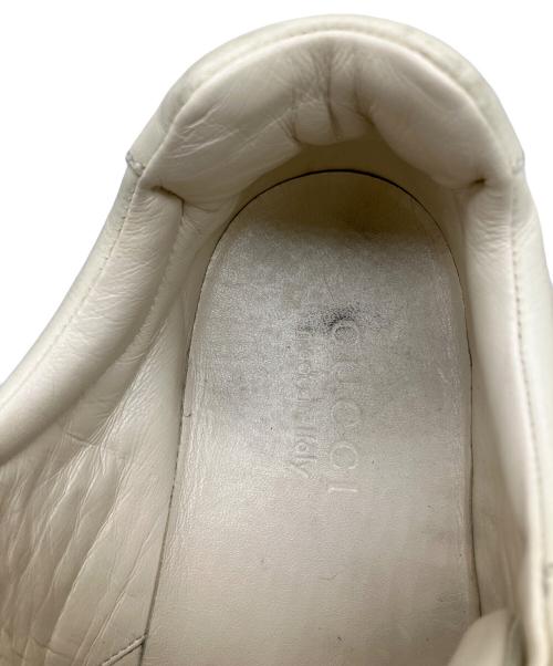 GUCCI（グッチ）GUCCI (グッチ) グッチ ロゴ レザー スニーカー ホワイト サイズ:26.5の古着・服飾アイテム