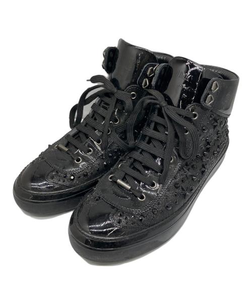 JIMMY CHOO（ジミーチュウ）JIMMY CHOO (ジミーチュウ) ハイカットスニーカー　ブラック ブラック サイズ:25.5の古着・服飾アイテム
