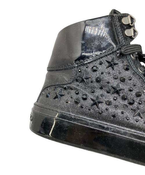 JIMMY CHOO（ジミーチュウ）JIMMY CHOO (ジミーチュウ) ハイカットスニーカー　ブラック ブラック サイズ:25.5の古着・服飾アイテム