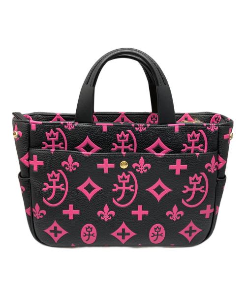 CASTELBAJAC（カステルバジャック）CASTELBAJAC (カステルバジャック) ドライビングトートバッグ ブラック×ピンクの古着・服飾アイテム