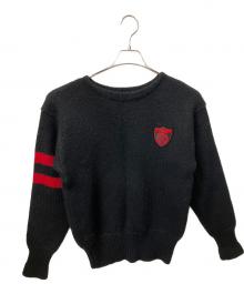 POLO RALPH LAUREN（ポロ・ラルフローレン）の古着「厚手ニット」｜ブラック×レッド