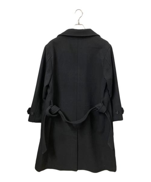 CLEL（クレイル）CLEL (クレイル) ウールブレンドテックメルトンダブルチェスターコート ブラック サイズ:XSの古着・服飾アイテム