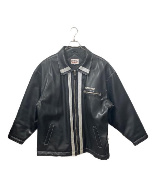 SOUTHPOLE（サウスポール）SOUTHPOLE (サウスポール) フェイクレザージャケット ブラック サイズ:ＸＬの古着・服飾アイテム