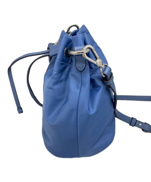 EMPORIO ARMANI（エンポリオアルマーニ）EMPORIO ARMANI (エンポリオアルマーニ) 巾着ショルダーバッグ ブルーの古着・服飾アイテム