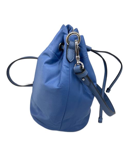 EMPORIO ARMANI（エンポリオアルマーニ）EMPORIO ARMANI (エンポリオアルマーニ) 巾着ショルダーバッグ ブルーの古着・服飾アイテム