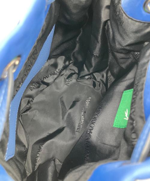 EMPORIO ARMANI（エンポリオアルマーニ）EMPORIO ARMANI (エンポリオアルマーニ) 巾着ショルダーバッグ ブルーの古着・服飾アイテム