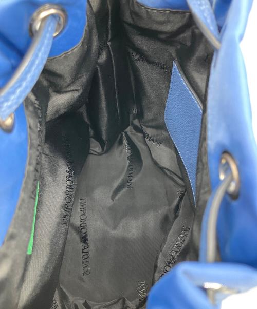 EMPORIO ARMANI（エンポリオアルマーニ）EMPORIO ARMANI (エンポリオアルマーニ) 巾着ショルダーバッグ ブルーの古着・服飾アイテム