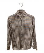 Mario Muscarielloマリオムスカリエッロ）の古着「長袖シャツ」｜ブラウン×ブルー