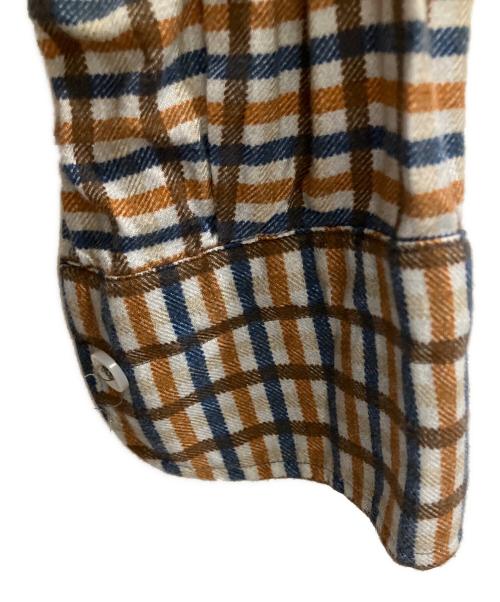 Mario Muscariello（マリオムスカリエッロ）Mario Muscariello (マリオムスカリエッロ) 長袖シャツ ブラウン×ブルー サイズ:Sの古着・服飾アイテム