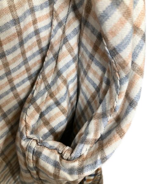 Mario Muscariello（マリオムスカリエッロ）Mario Muscariello (マリオムスカリエッロ) 長袖シャツ ブラウン×ブルー サイズ:Sの古着・服飾アイテム