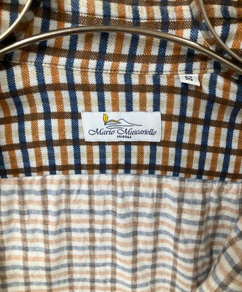 Mario Muscariello（マリオムスカリエッロ）Mario Muscariello (マリオムスカリエッロ) 長袖シャツ ブラウン×ブルー サイズ:Sの古着・服飾アイテム