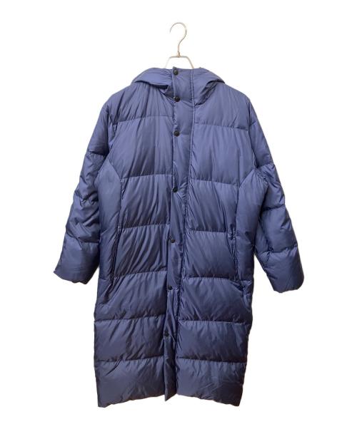 DESCENTE（デサント）DESCENTE (デサント) フード付　スーパーロングダウンコート ブルーの古着・服飾アイテム