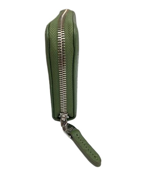 DIESEL（ディーゼル）DIESEL (ディーゼル) カウレザー ラウンドジップ ロングウォレット グリーンの古着・服飾アイテム