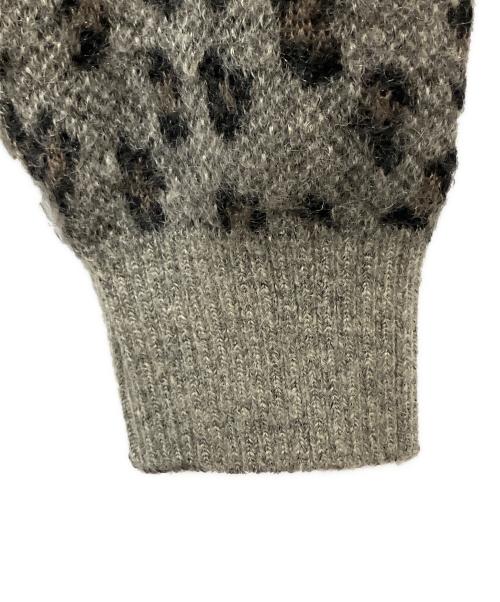 WACKO MARIA（ワコマリア）WACKO MARIA (ワコマリア) レオパード ジャカード モヘア ニット カーディガン グレー サイズ:Mの古着・服飾アイテム
