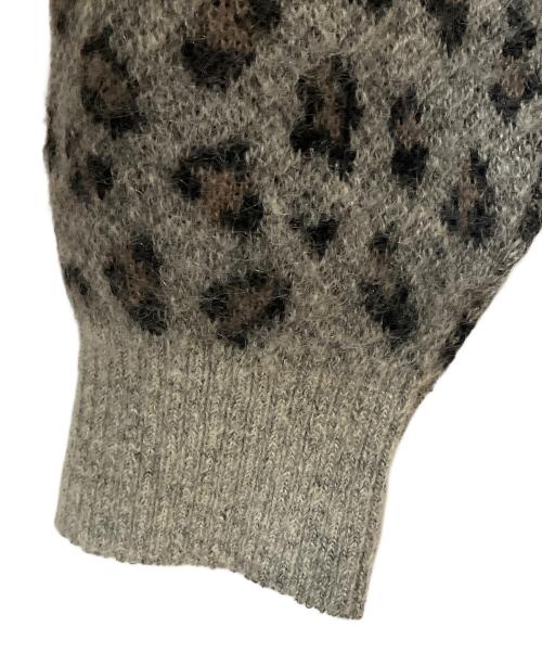 WACKO MARIA（ワコマリア）WACKO MARIA (ワコマリア) レオパード ジャカード モヘア ニット カーディガン グレー サイズ:Mの古着・服飾アイテム