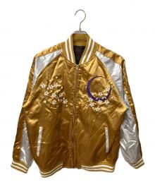 一心如鏡（イッシンニョキョウ）の古着「スカジャン  ゴールド×ホワイト」｜ゴールド×ホワイト