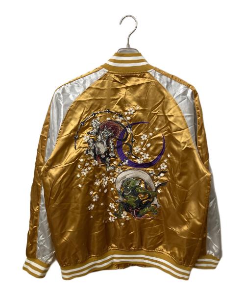 一心如鏡（イッシンニョキョウ）一心如鏡 (イッシンニョキョウ) スカジャン  ゴールド×ホワイト ゴールド×ホワイト サイズ:3Lの古着・服飾アイテム