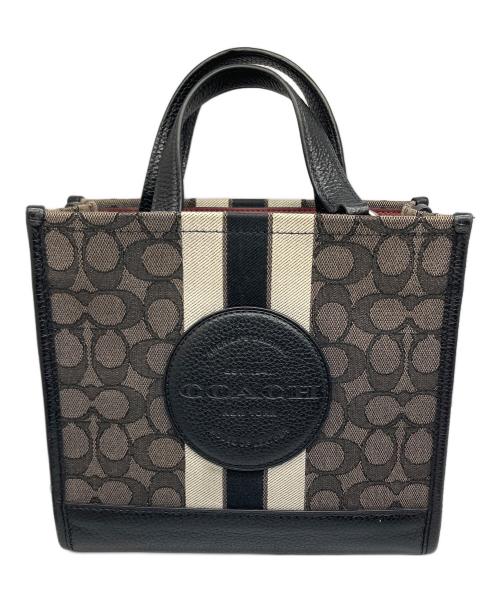 COACH（コーチ）COACH (コーチ) デンプシー トート 22・シグネチャー ジャカード・ストライプ アンドコーチパッチ グレーの古着・服飾アイテム