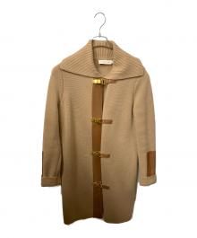 TORY BURCH（トリーバーチ）の古着「ニットコート ブラウン」｜ベージュ