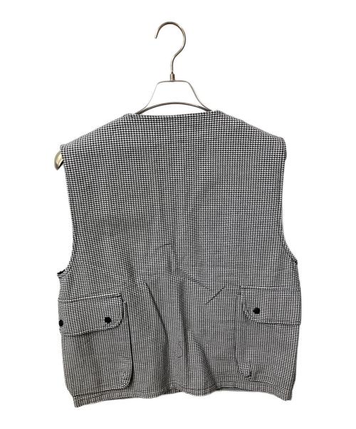 stussy（ステューシー）stussy (ステューシー) HOUNDSTOOTH WORK VEST ホワイト×ブラック サイズ:S 未使用品の古着・服飾アイテム