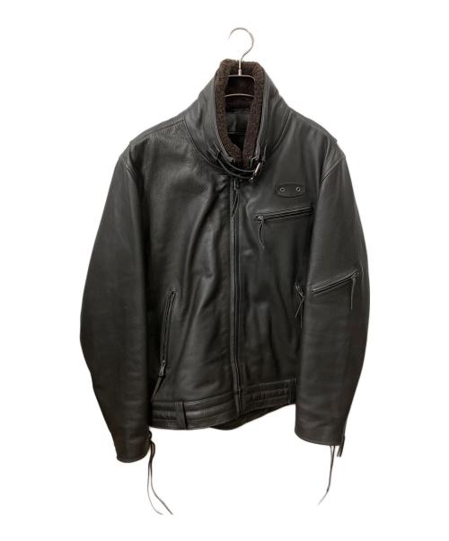 Liugoo Leathers（リューグーレザーズ）Liugoo Leathers (リューグーレザーズ) シングルライダースジャケット ブラウン サイズ:3Lの古着・服飾アイテム