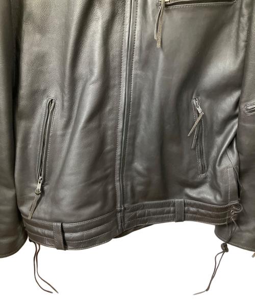 Liugoo Leathers（リューグーレザーズ）Liugoo Leathers (リューグーレザーズ) シングルライダースジャケット ブラウン サイズ:3Lの古着・服飾アイテム