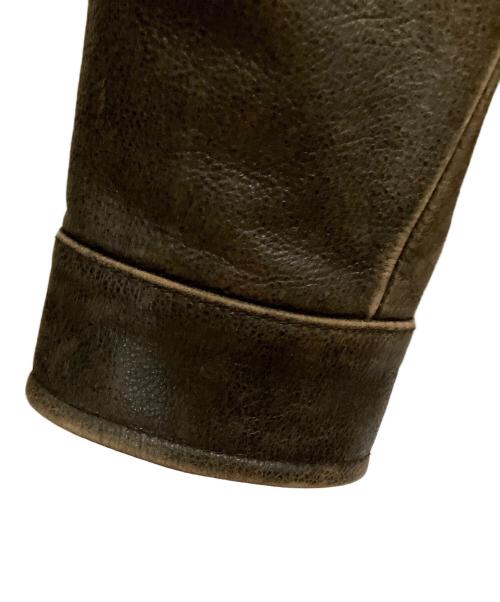 URBAN BARON（アーバンバロン）URBAN BARON (アーバンバロン) エイジングムートンレザージャケット ブラウン サイズ:XLの古着・服飾アイテム