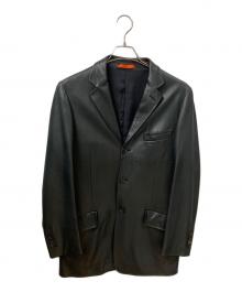 Paul Smith London（ポールスミスロンドン）の古着「ラムレザーテーラードジャケット」｜ブラック