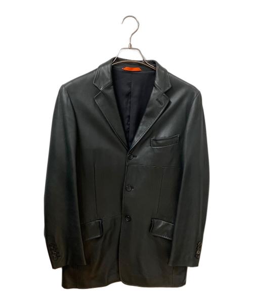 Paul Smith London（ポールスミスロンドン）Paul Smith London (ポールスミスロンドン) ラムレザーテーラードジャケット ブラック サイズ:Mの古着・服飾アイテム