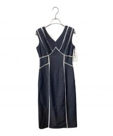 HER LIP TO（ハーリップトゥ）の古着「 Lace Trimmed Chambray Dress」｜ブルー