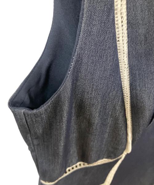 HER LIP TO（ハーリップトゥ）HER LIP TO (ハーリップトゥ)  Lace Trimmed Chambray Dress ブルー サイズ:XS 未使用品の古着・服飾アイテム