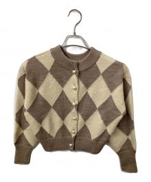 HER LIP TO（ハーリップトゥ）の古着「Twinkle Argyle Knit Pullover」｜ベージュ