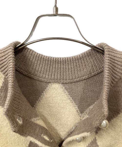 HER LIP TO（ハーリップトゥ）HER LIP TO (ハーリップトゥ) Twinkle Argyle Knit Pullover ベージュ サイズ:Sの古着・服飾アイテム