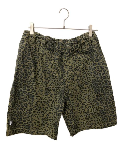 stussy（ステューシー）stussy (ステューシー) レオパード ビーチ ショーツ オリーブ サイズ:XLの古着・服飾アイテム