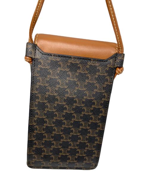 CELINE（セリーヌ）CELINE (セリーヌ) トリオンフ モバイルポーチ ブラウンの古着・服飾アイテム