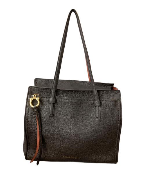 Salvatore Ferragamo（サルヴァトーレ フェラガモ）Salvatore Ferragamo (サルヴァトーレ フェラガモ) ガンチーニトートバッグ ブラウン×ピンクの古着・服飾アイテム