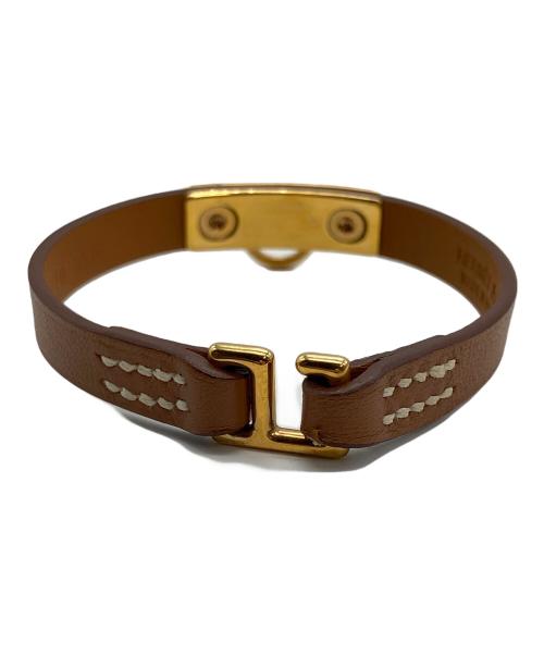 HERMES（エルメス）HERMES (エルメス) レザーブレスレット リヴァルミニ ブラウンの古着・服飾アイテム
