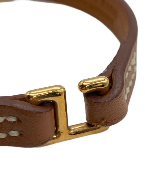 HERMES（エルメス）HERMES (エルメス) レザーブレスレット リヴァルミニ ブラウンの古着・服飾アイテム