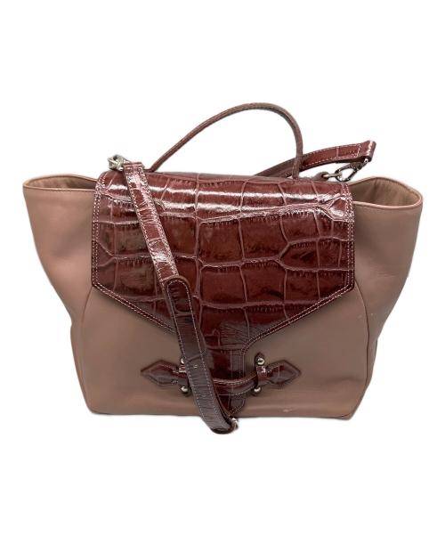 Vivienne Westwood（ヴィヴィアンウエストウッド）Vivienne Westwood (ヴィヴィアンウエストウッド) 2WAYバッグ エンジ×ピンク エンジ×ピンクの古着・服飾アイテム