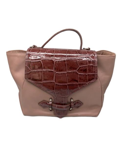 Vivienne Westwood（ヴィヴィアンウエストウッド）Vivienne Westwood (ヴィヴィアンウエストウッド) 2WAYバッグ エンジ×ピンク エンジ×ピンクの古着・服飾アイテム