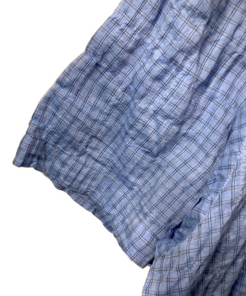 BoTT（ボット）BoTT (ボット) Windowpane S/S Shirt スカイブルー サイズ:XLの古着・服飾アイテム